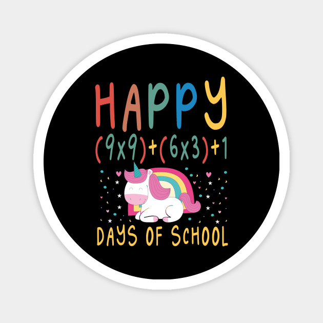 Happy 100 Days Of School Math Formula / 100th Day of Virual School / 100 Days of School / Virtual Learning / Cute Gift for Boys and Girls / Cute unicorn / Virual Teacher Magnet by First look